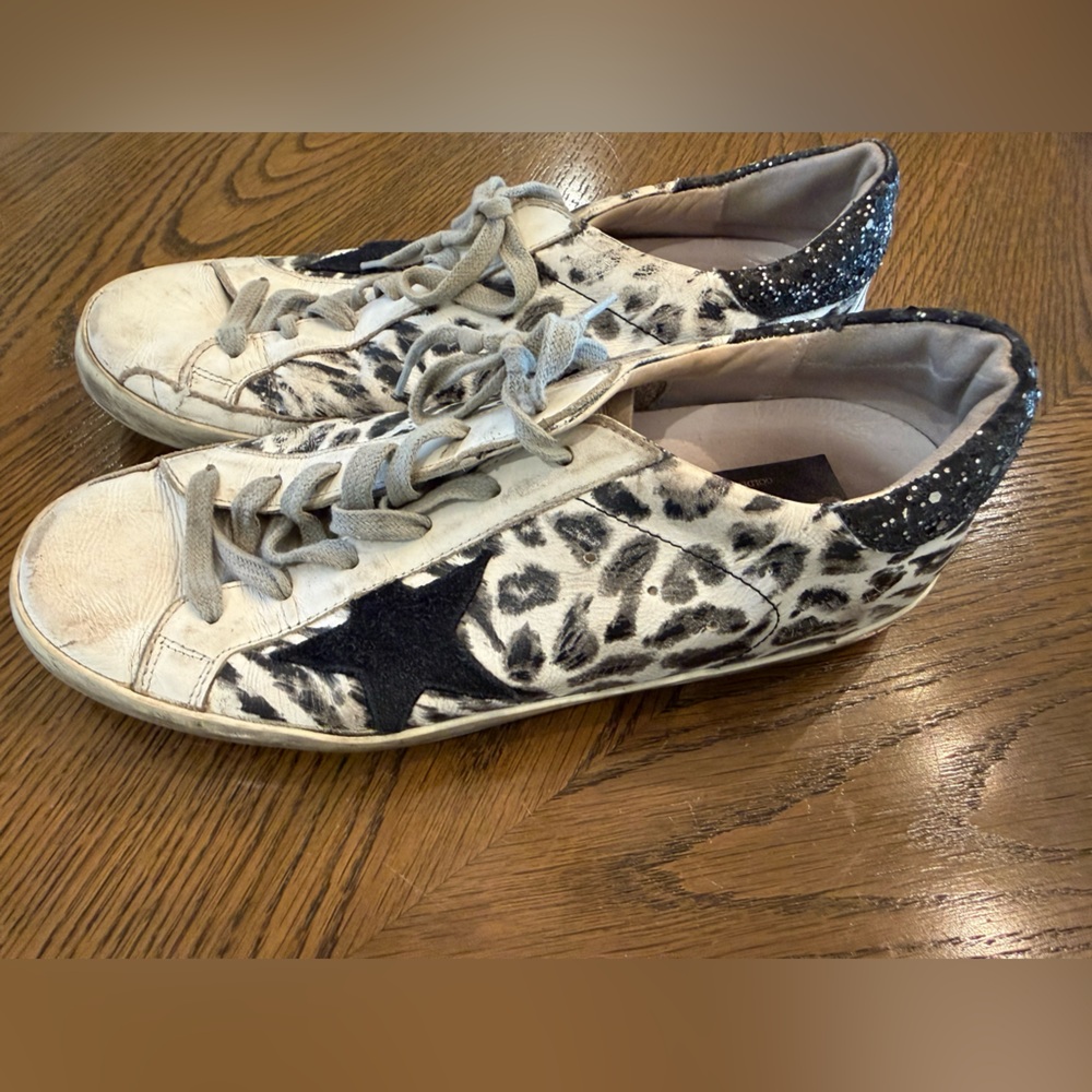 Golden Goose SuperStar Leather Animal Print Sneakers - Picture 2 of 5